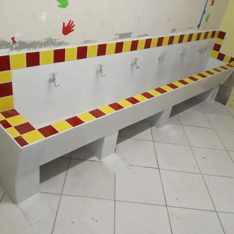 Lavatório coletivo: depois da obra